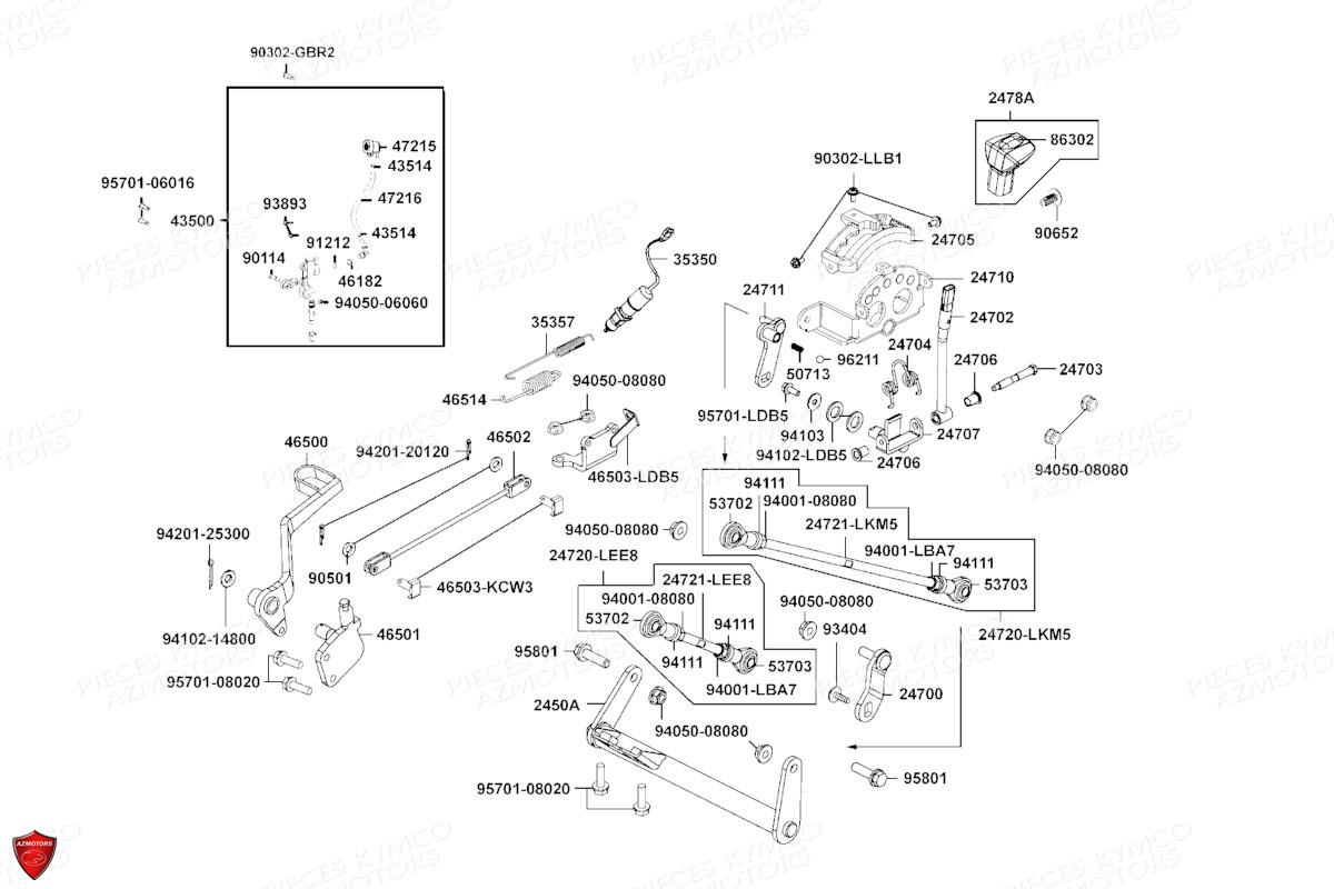 Maitre Cylindre Arriere Selection KYMCO Pièces MXU 700 I EPS ABS 4T T3B (LAADPD)
