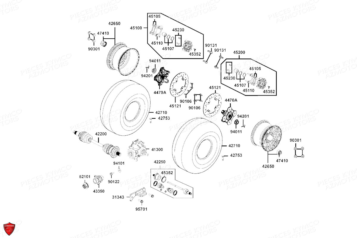 ROUE ARRIERE KYMCO MXU 700I ABS EPS T3B