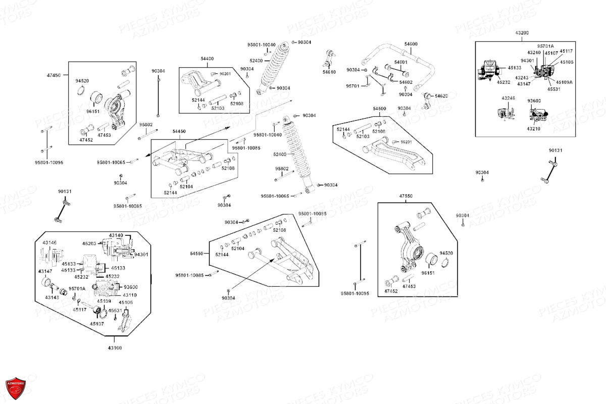 Suspension Arriere KYMCO Pièces MXU 700 I EPS ABS 4T T3B (LAADPD)