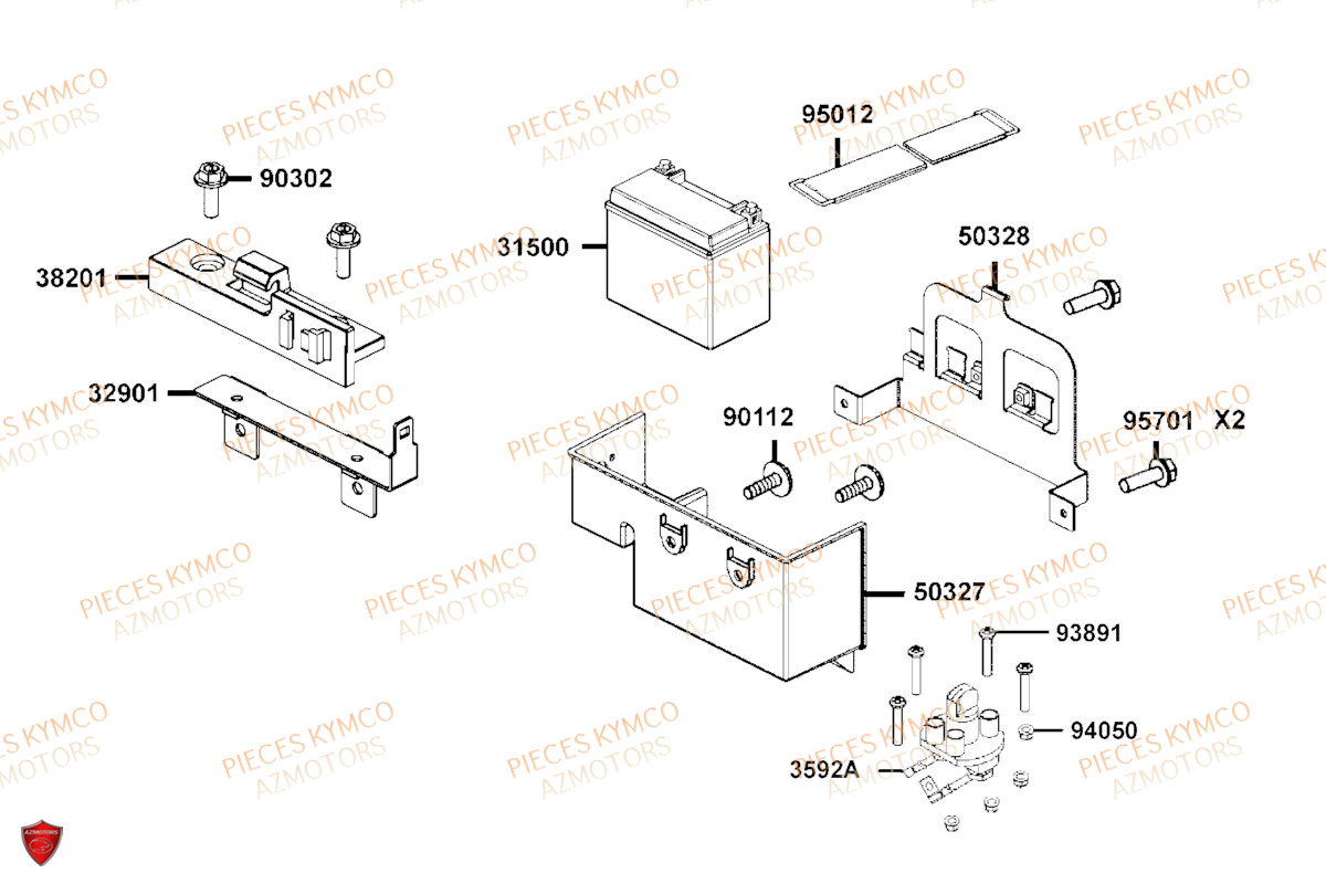 BATTERIE YTX20L-BS YUASA (ORIGINE) KYMCO pour BATTERIE de MXU 700I EPS T3B LAADRG