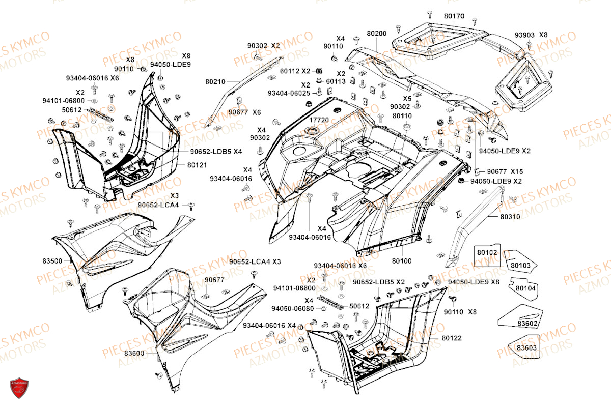 CARENAGES ARRIERE pour MXU 700I EPS T3B LAADRG