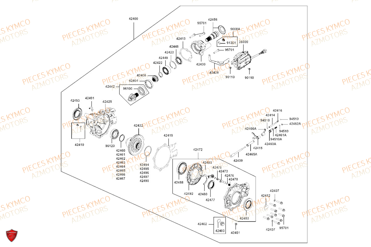 DIFFERENTIEL AVANT KYMCO MXU 700I EPS T3B LAADRG