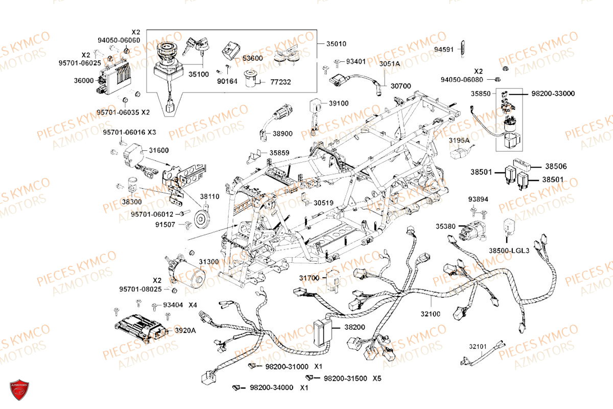 Equipement Electrique KYMCO Pièces MXU 700 I EPS T3B (LAADRG)