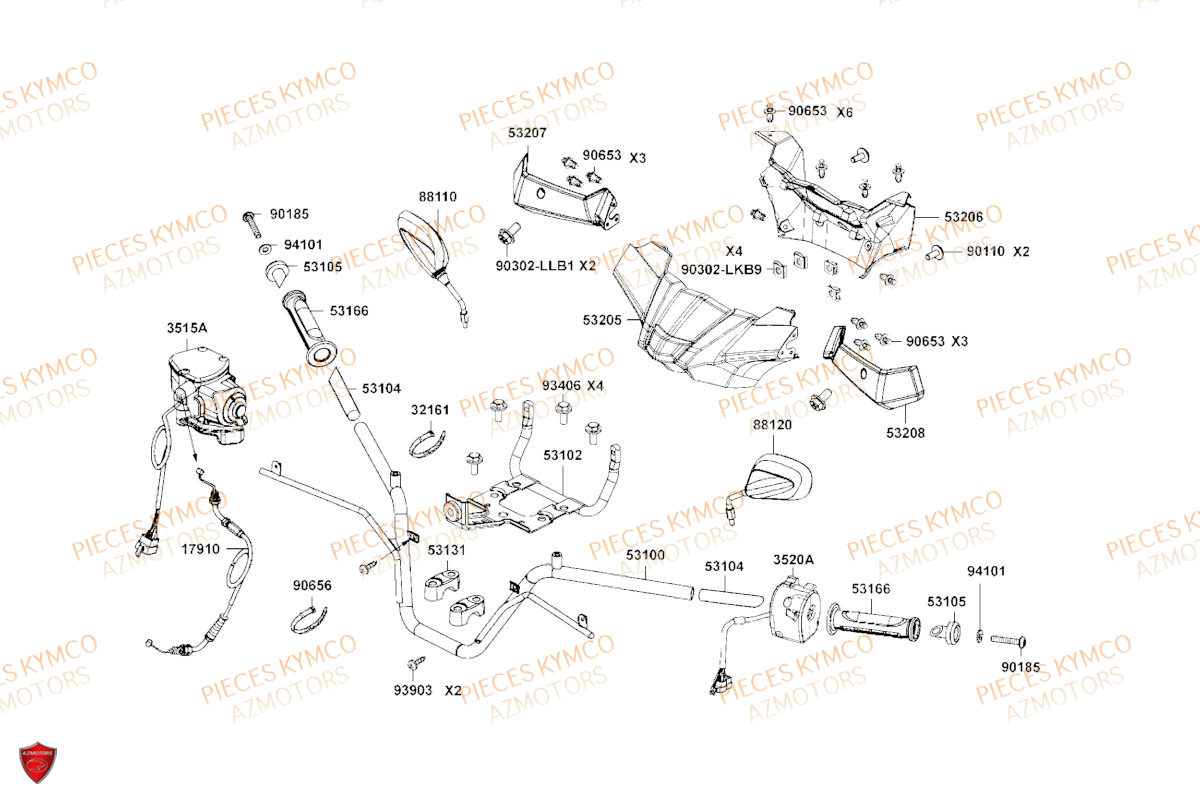 GUIDON pour MXU 700I EPS T3B LAADRG