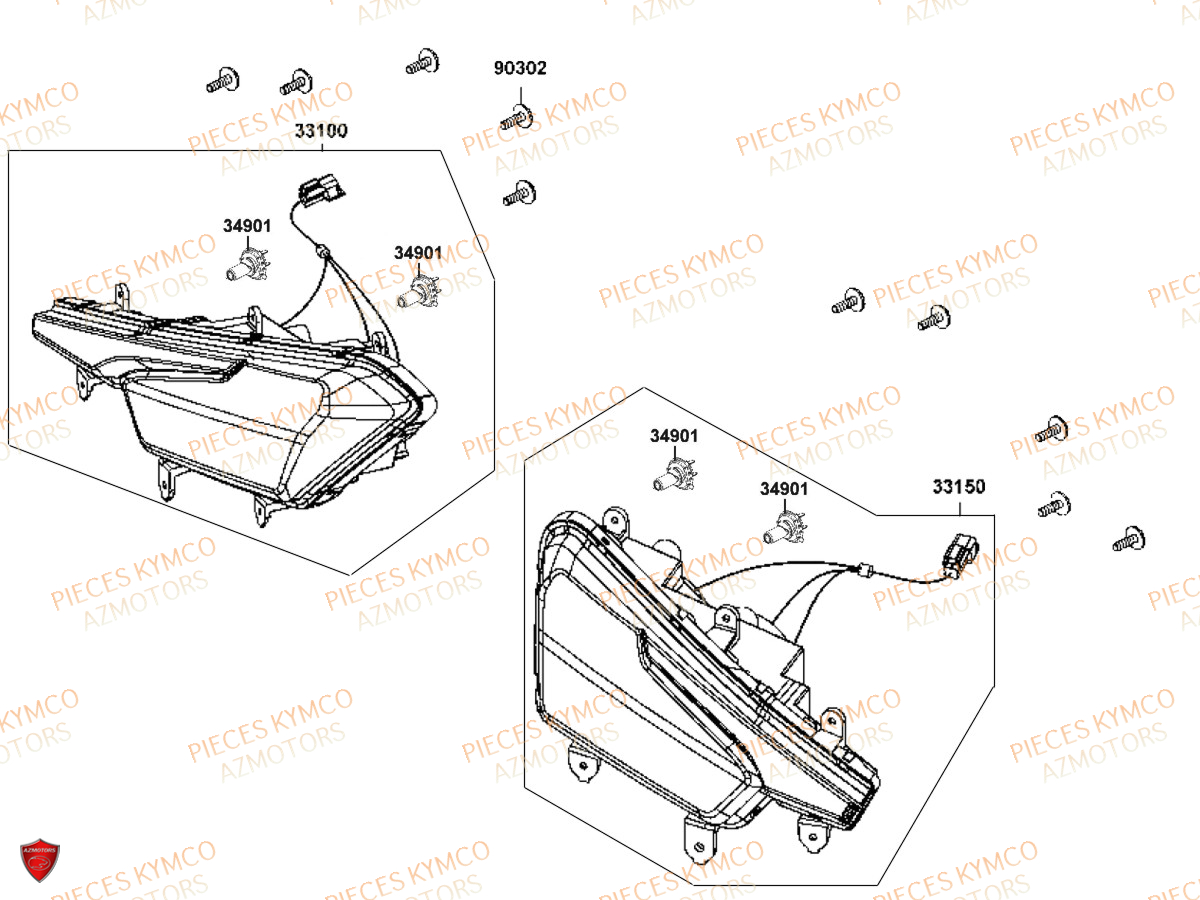 Phares KYMCO Pièces MXU 700 I EPS T3B (LAADRG)