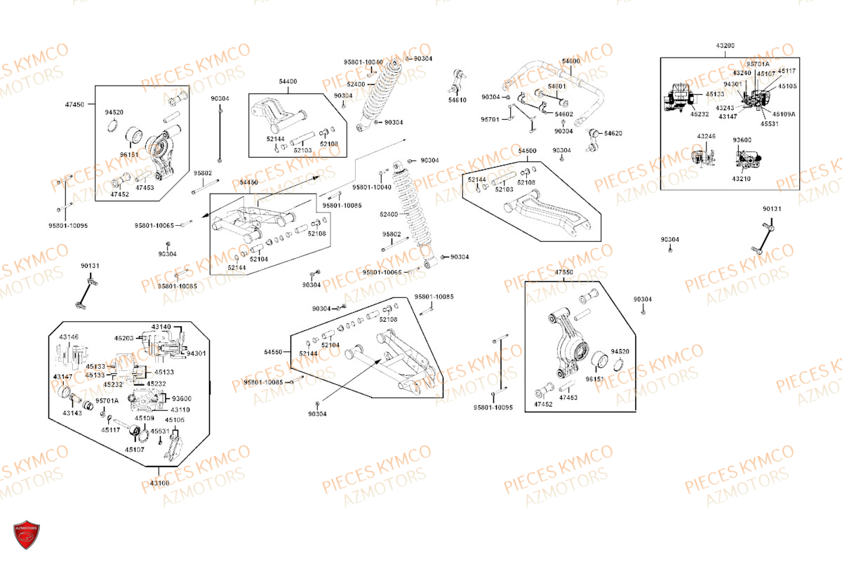 Suspension Arriere KYMCO Pièces MXU 700 I EPS T3B (LAADRG)