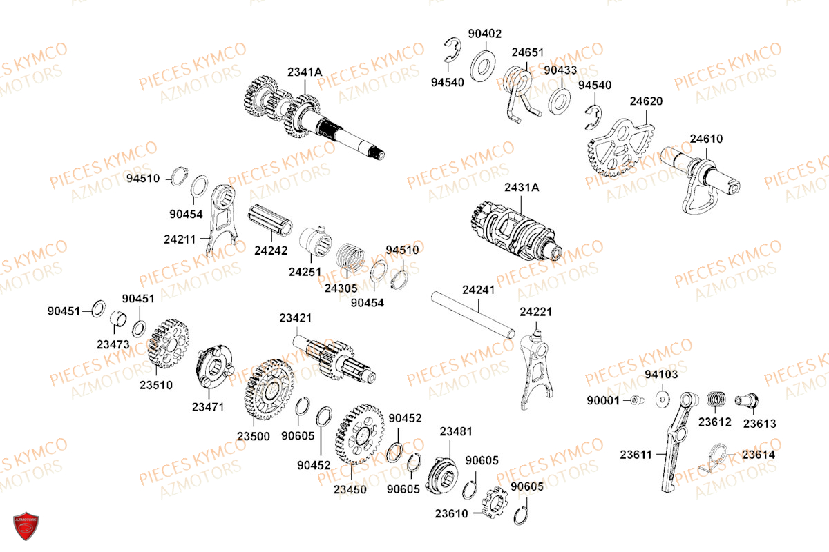 TRANSMISSION KYMCO Pièces MXU 700 I EPS T3B (LAADRG)