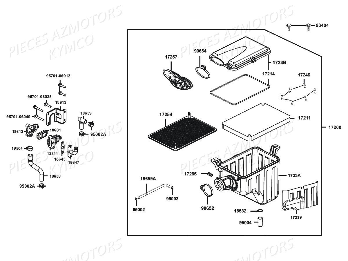 Boite A Air KYMCO Pièces MXU 700I EX EPS IRS 4T EURO4 (LAADGH)