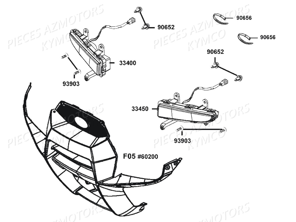 Clignotants KYMCO Pièces MXU 700I EX EPS IRS 4T EURO4 (LAADGH)