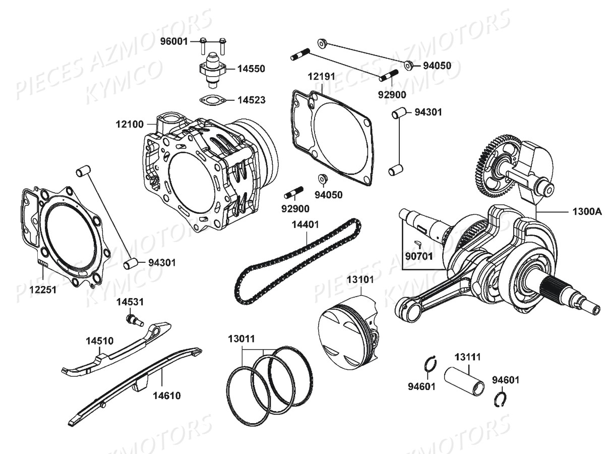 CYLINDRE PISTON KYMCO MXU 700I EX EPS E4