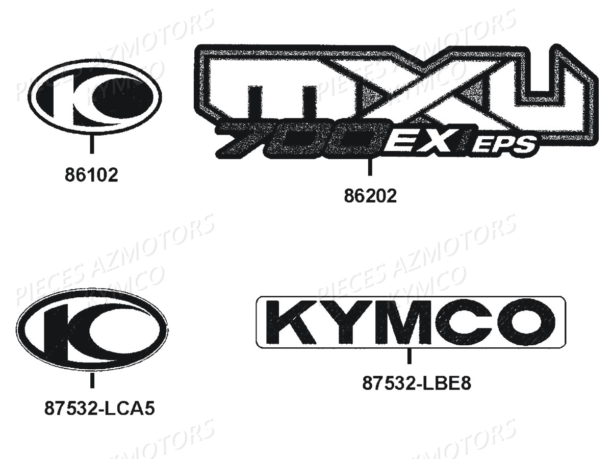 Decors KYMCO Pièces MXU 700I EX EPS IRS 4T EURO4 (LAADGH)