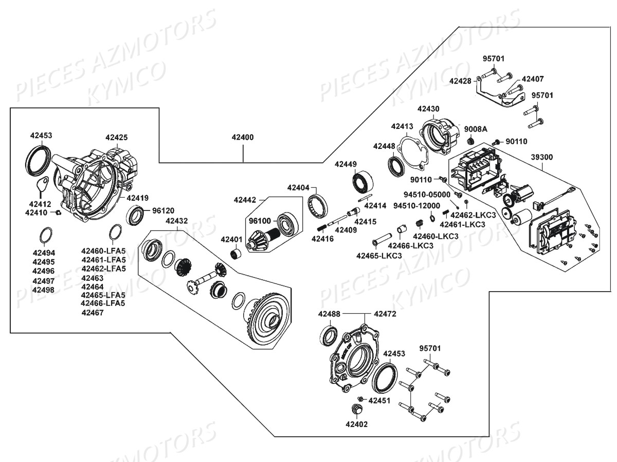 Differentiel Arriere KYMCO Pièces MXU 700I EX EPS IRS 4T EURO4 (LAADGH)