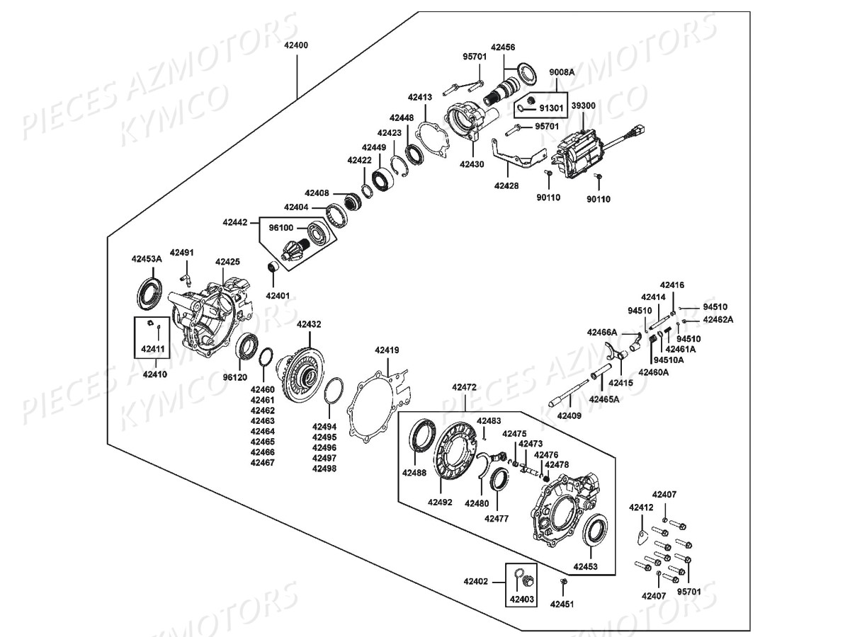 Differentiel Avant KYMCO Pièces MXU 700I EX EPS IRS 4T EURO4 (LAADGH)