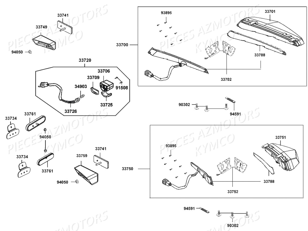 Feux Arriere KYMCO Pièces MXU 700I EX EPS IRS 4T EURO4 (LAADGH)