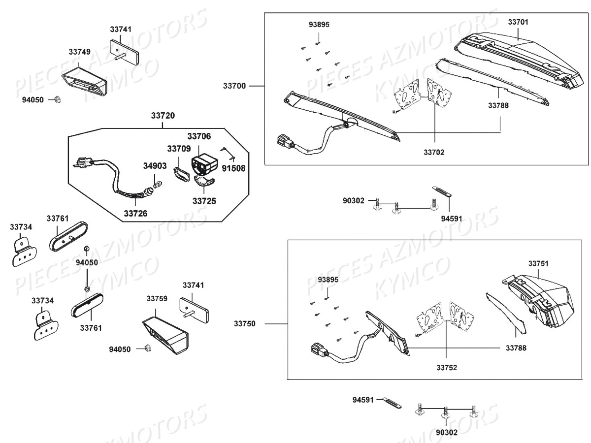 Feux Arriere KYMCO Pièces MXU 700I EX EPS IRS 4T EURO4 (LAADGH)