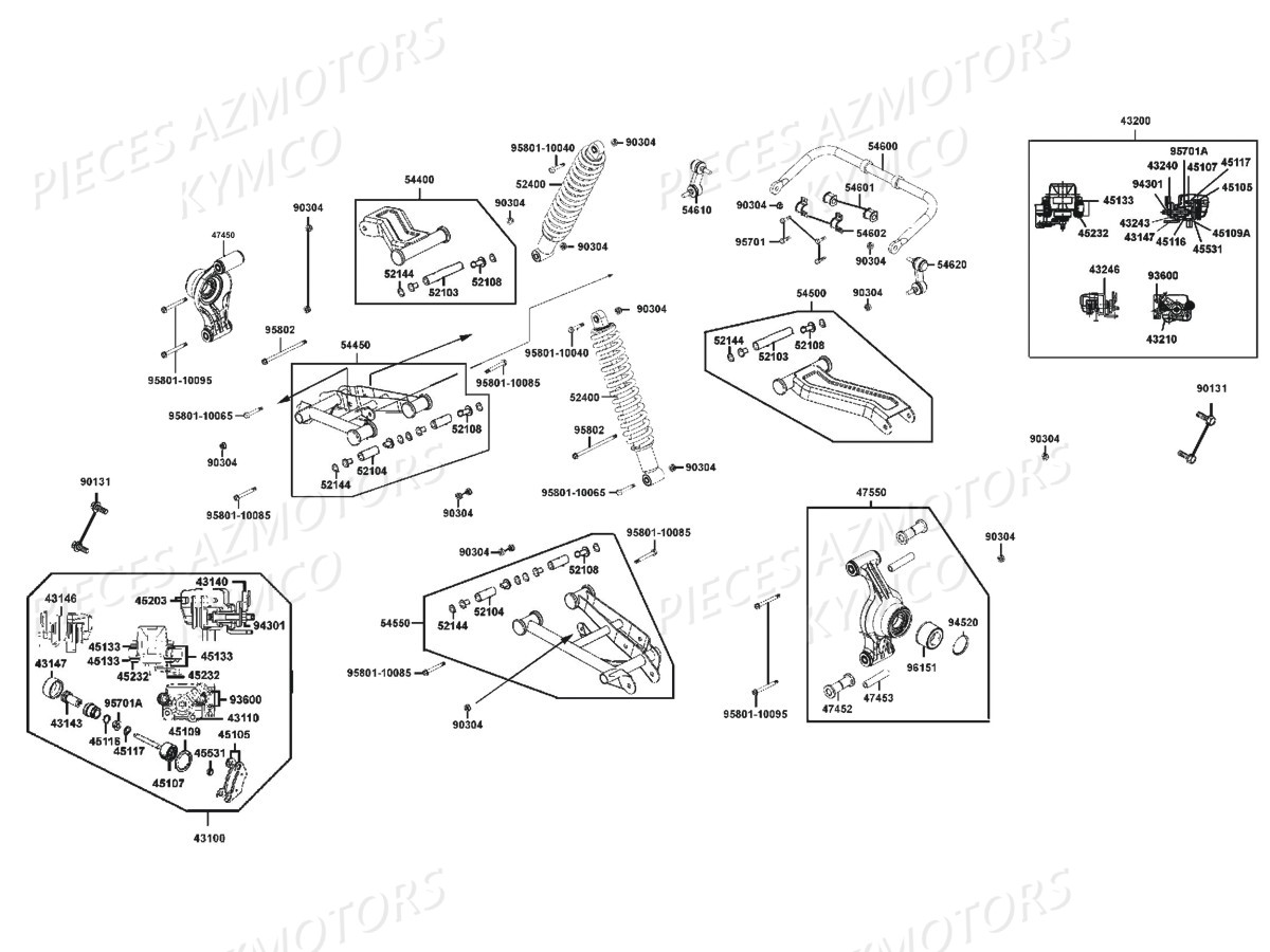 thumbnail image 2 of Kymco MXU 500 700 Front Lower A-Arm Bearing Gasket Set - OE 52104-PWB1-900 2 of 4