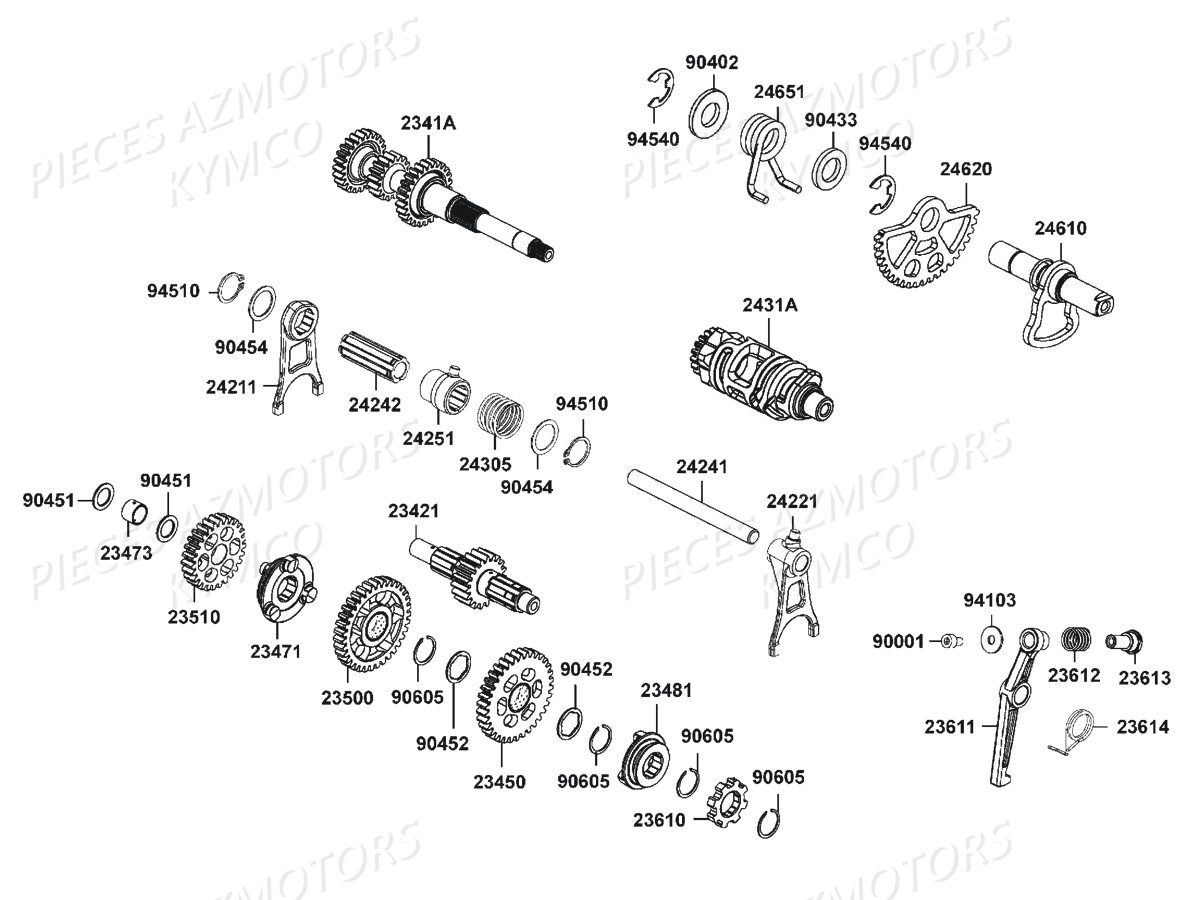 Transmission Primaire KYMCO Pièces MXU 700I EX EPS IRS 4T EURO4 (LAADGH)