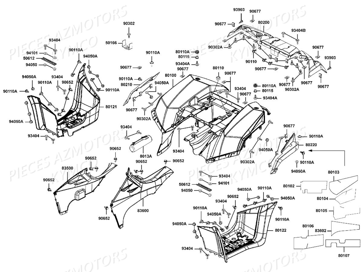 Carenages Arrieres KYMCO Pièces MXU 700I IRS 4T EURO2 (LAADAJ)