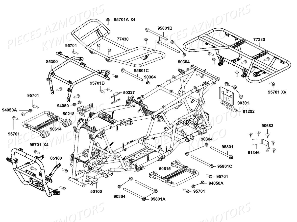 Chassis KYMCO Pièces MXU 700I IRS 4T EURO2 (LAADAJ)