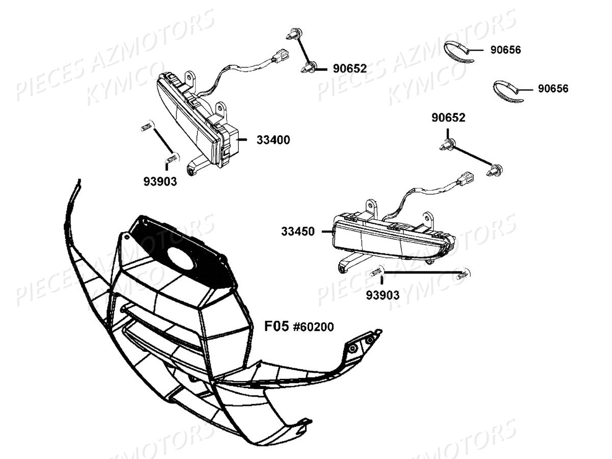 Clignotants Avant KYMCO Pièces MXU 700I IRS 4T EURO2 (LAADAJ)