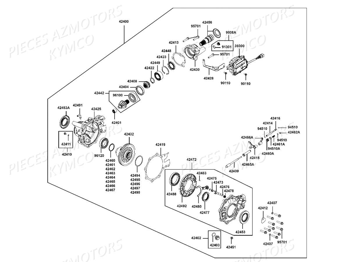 Differentiel Avant KYMCO Pièces MXU 700I IRS 4T EURO2 (LAADAJ)