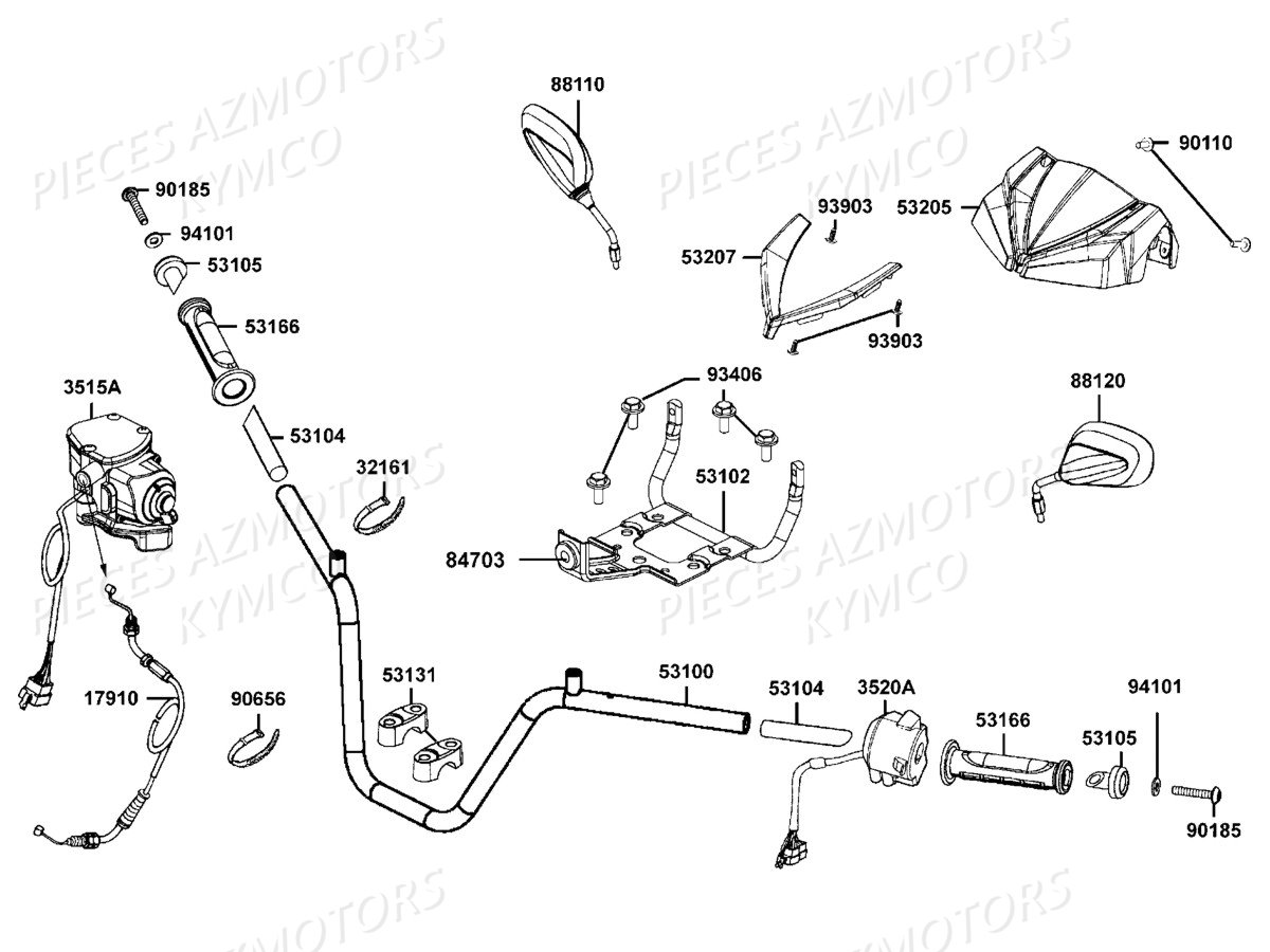 GUIDON RETROVISEURS pour MXU 700 I IRS E2