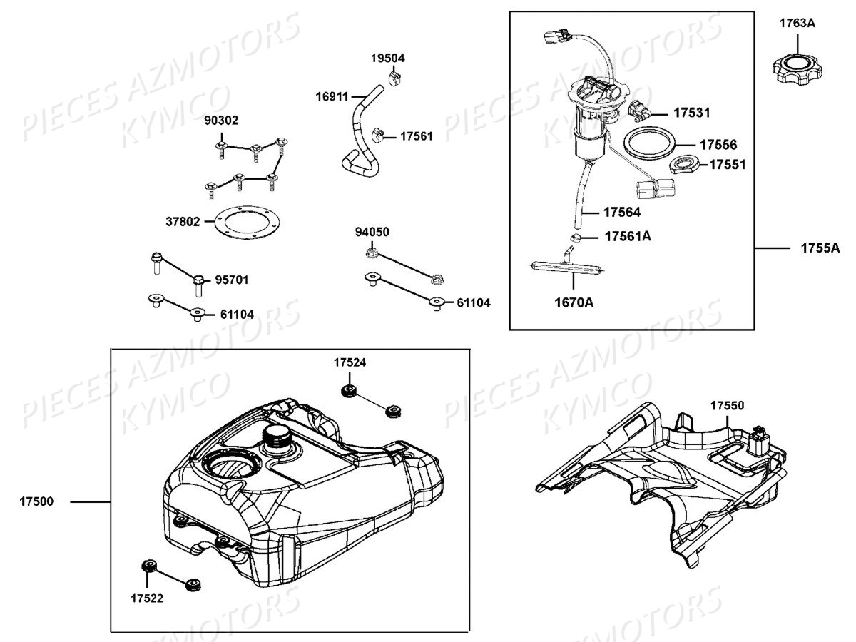 RESERVOIR A CARBURANT pour MXU 700 I IRS E2