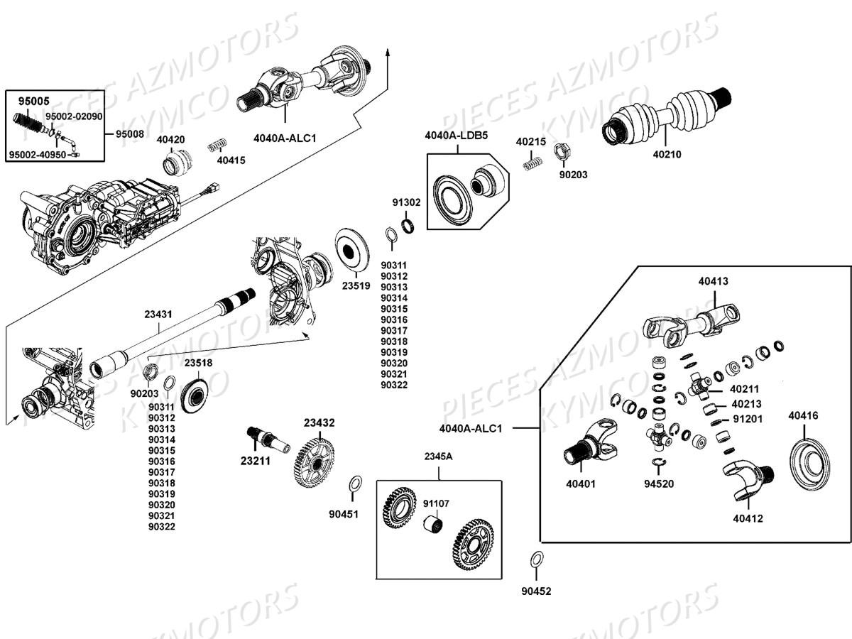Arbre De Pont KYMCO Pièces MXU 700I EX EPS IRS 4T T3B (LAADRD)