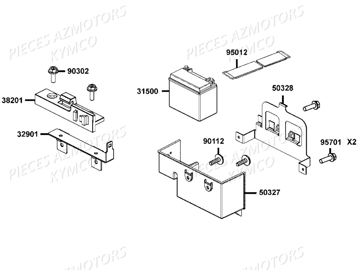 Batterie Mxu 700 T3b KYMCO Pièces MXU 700I EX EPS IRS 4T T3B (LAADRD)