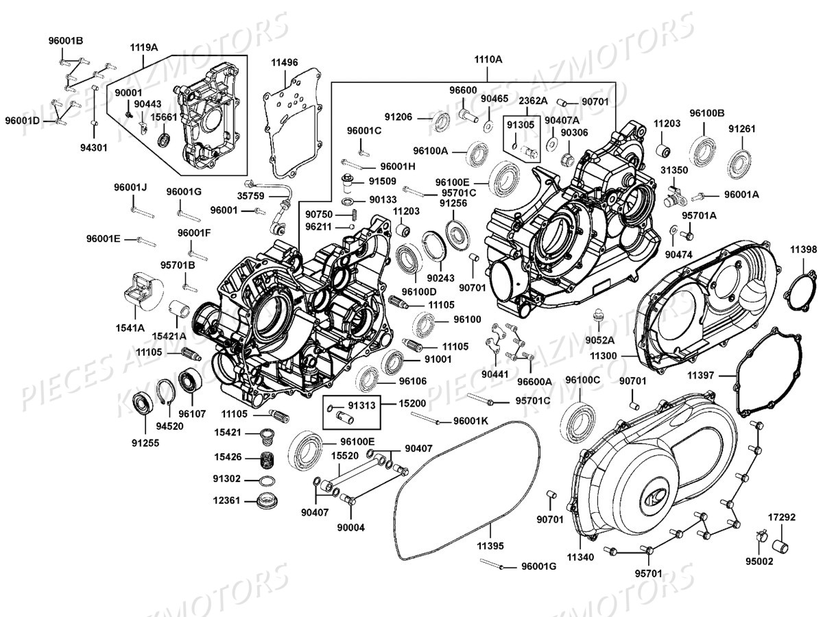 Carters Moteur KYMCO Pièces MXU 700I EX EPS IRS 4T T3B (LAADRD)