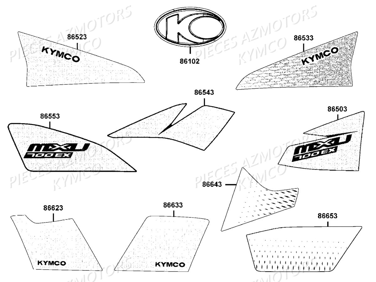 Decors KYMCO Pièces MXU 700I EX EPS IRS 4T T3B (LAADRD)