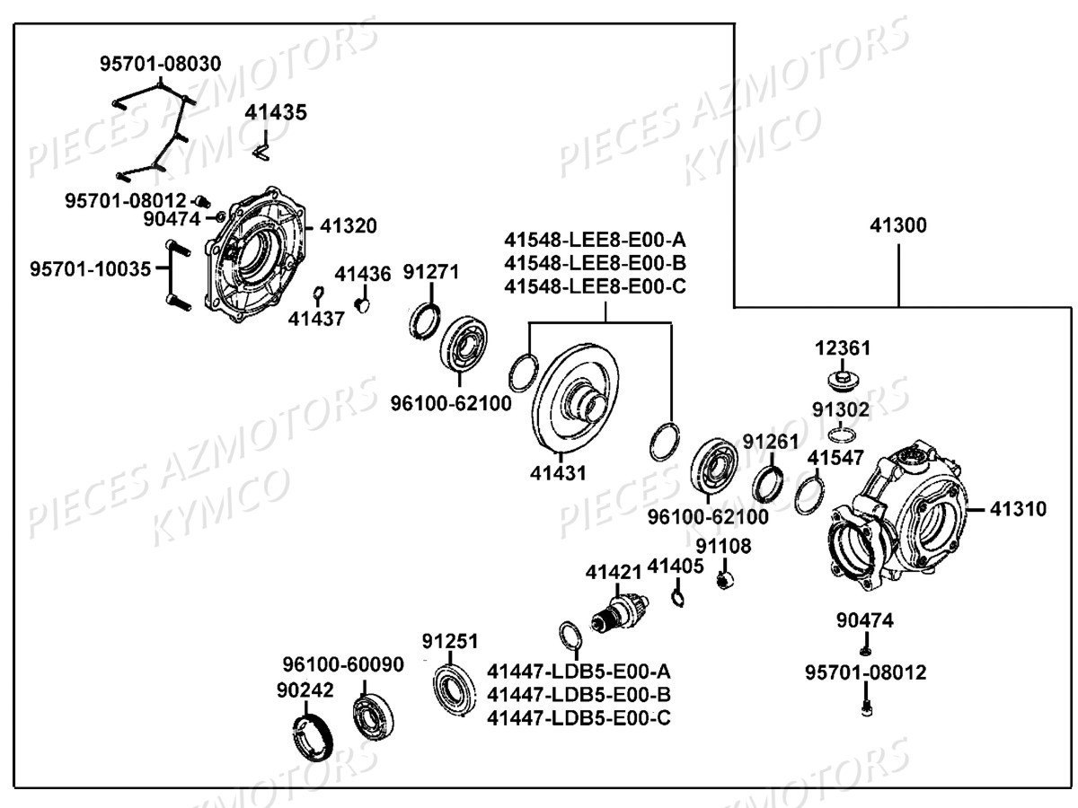 DIFFERENTIEL ARRIERE KYMCO MXU 700i EPS T3B