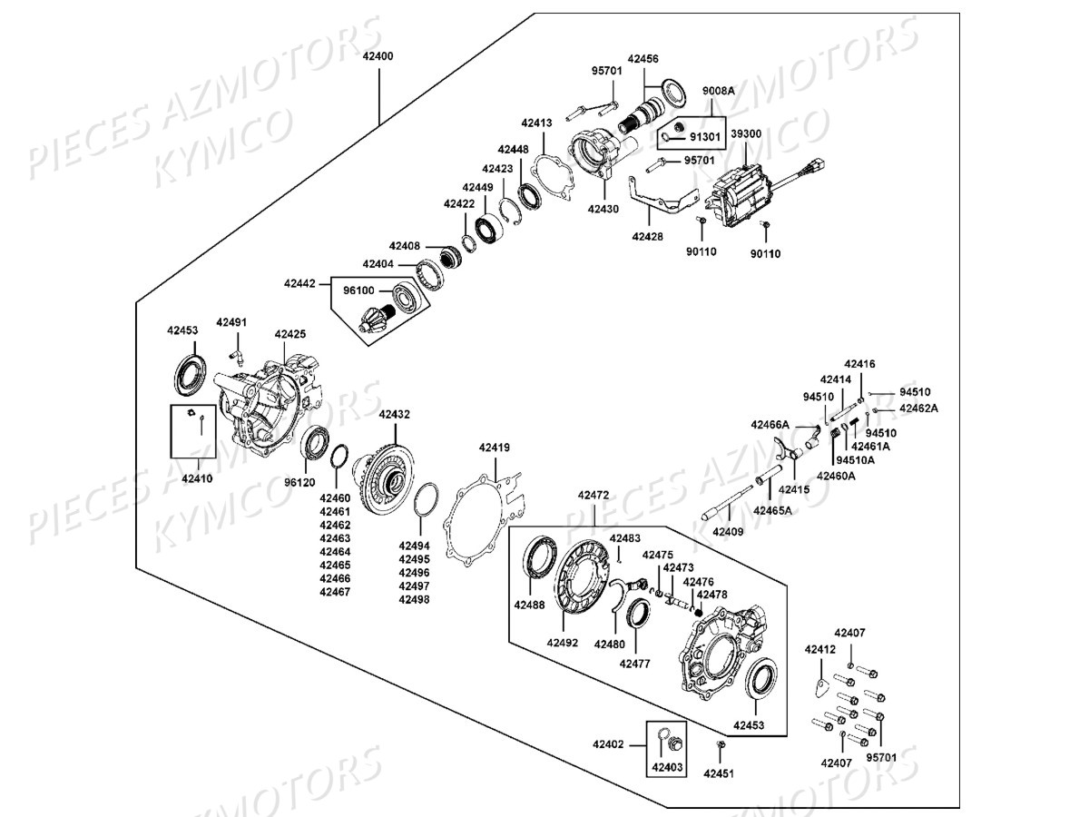 Differentiel Avant KYMCO Pièces MXU 700I EX EPS IRS 4T T3B (LAADRD)