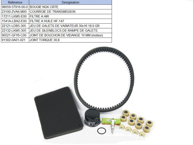 1 SET ENTRETIEN AZMOTORS MXU 700i T3B