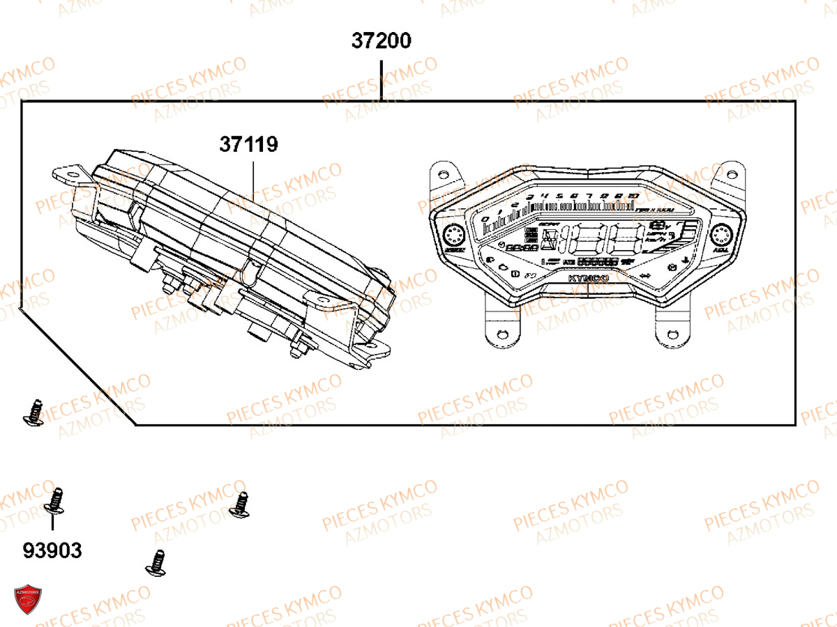 Compteur KYMCO Pièces MXU 700I IRS 4T T3B (LAADQD/LAADQE)