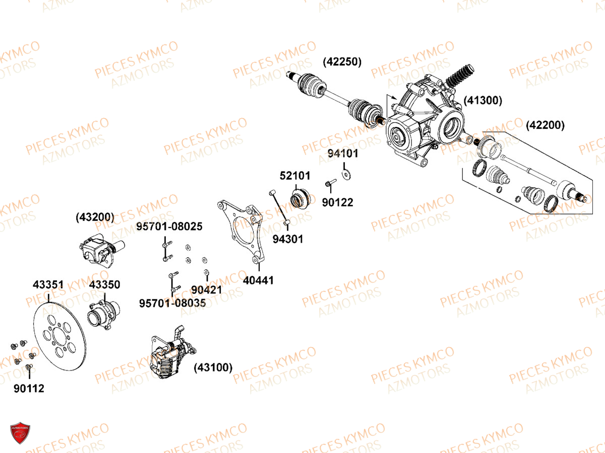 Disque De Frein Ar KYMCO Pièces MXU 700I IRS 4T T3B (LAADQD/LAADQE)
