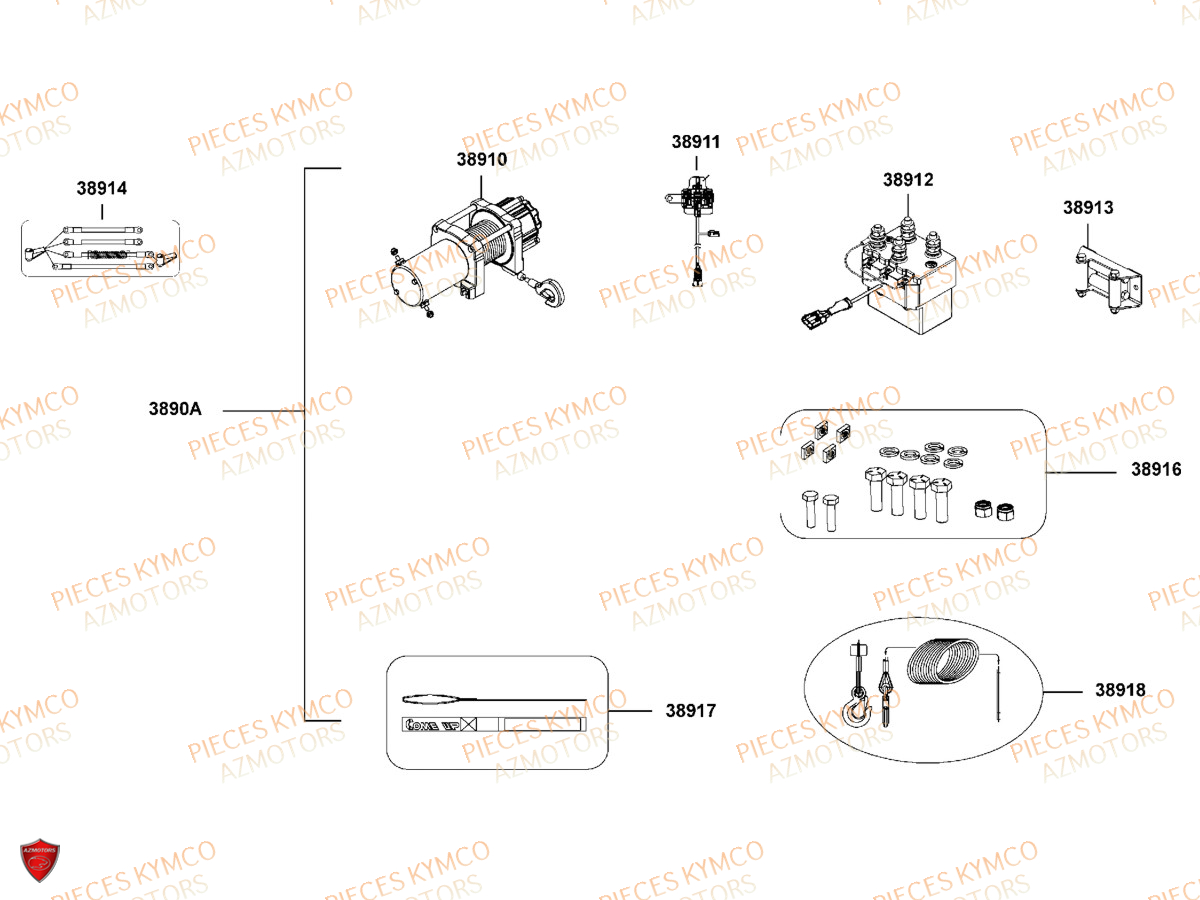 Equipement Accessoire KYMCO Pièces MXU 700I IRS 4T T3B (LAADQD/LAADQE)