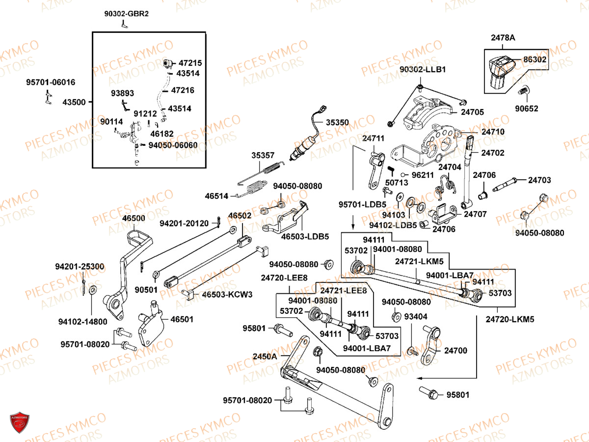 Maitre Cylindre Arriere KYMCO Pièces MXU 700I IRS 4T T3B (LAADQD/LAADQE)