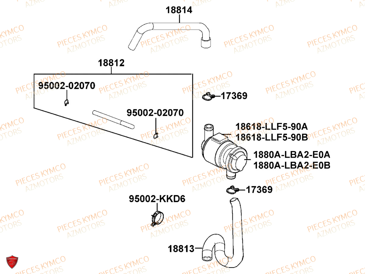 Reniflard KYMCO Pièces MXU 700I IRS 4T T3B (LAADQD/LAADQE)