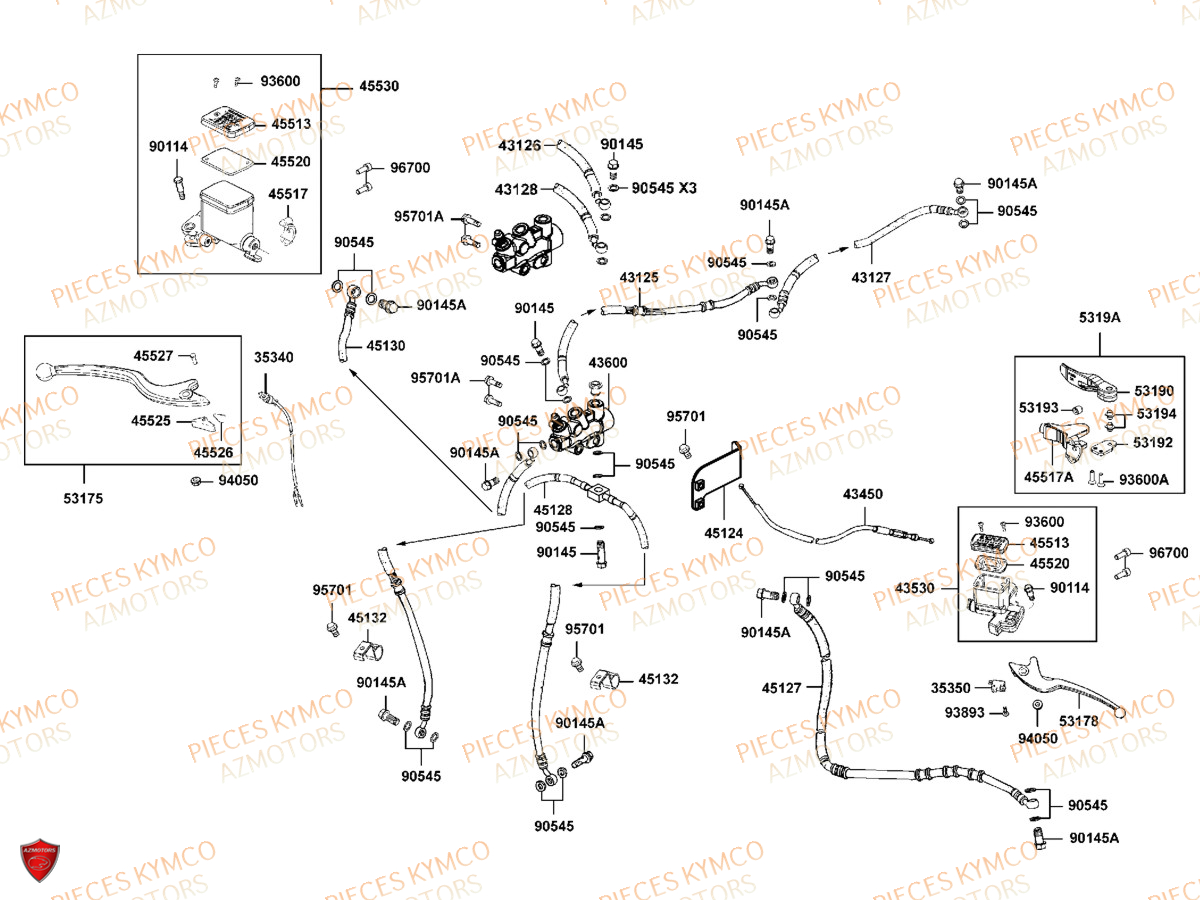 Systeme De Frein KYMCO Pièces MXU 700I IRS 4T T3B (LAADQD/LAADQE)
