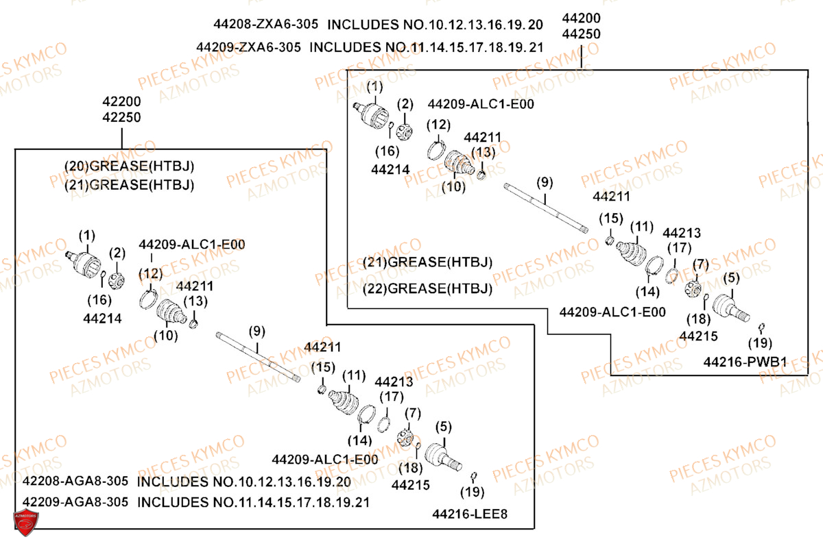 CARDAN_DETAILS KYMCO Toutes les pieces origine pour votre tout nouveau MXU 700 T3B le nouveau de la gamme KYMCO en Homologation T sans EPS. Plus ergonomique pour profiter à 100% des randonnées les plus audacieuses, même en duo. Ce quad au gabarit impressionnant offre une excellente motricité et un nouveau design. Il ne reste qu`à choisir entre deux coloris exclusifs votre concessionnaire azmotors vous livre chez vous toutes les pieces et accessoires pour votre MXU 700I IRS EPS T3B