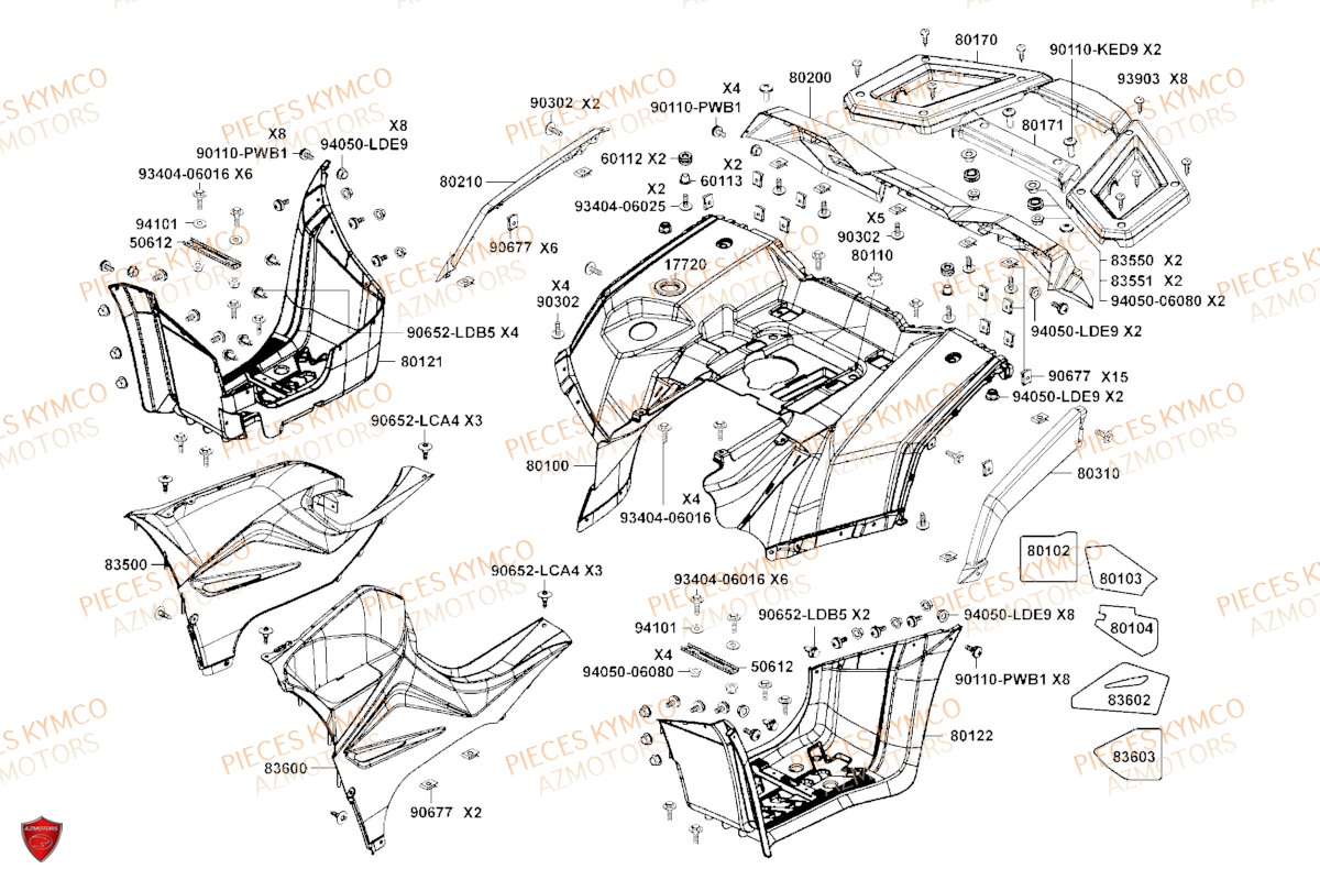 CARENAGES_ARRIERE KYMCO Toutes les pieces origine pour votre tout nouveau MXU 700 T3B le nouveau de la gamme KYMCO en Homologation T sans EPS. Plus ergonomique pour profiter à 100% des randonnées les plus audacieuses, même en duo. Ce quad au gabarit impressionnant offre une excellente motricité et un nouveau design. Il ne reste qu`à choisir entre deux coloris exclusifs votre concessionnaire azmotors vous livre chez vous toutes les pieces et accessoires pour votre MXU 700I IRS EPS T3B