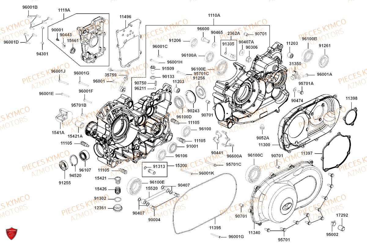 Carters Moteur KYMCO Pièces MXU 700I IRS 4T T3B (LAADQF)