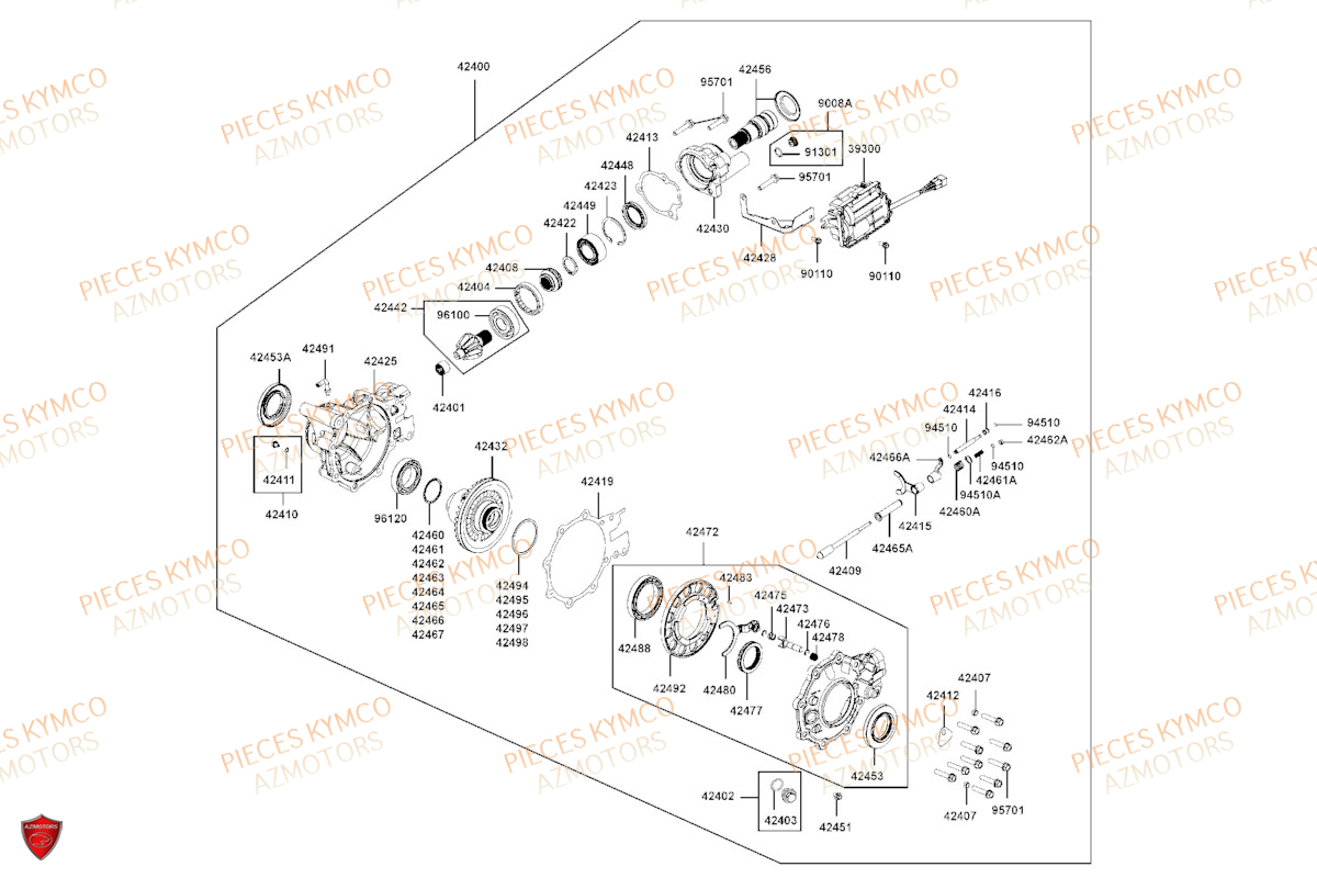 Differentiel Avant KYMCO Pièces MXU 700I IRS 4T T3B (LAADQF)