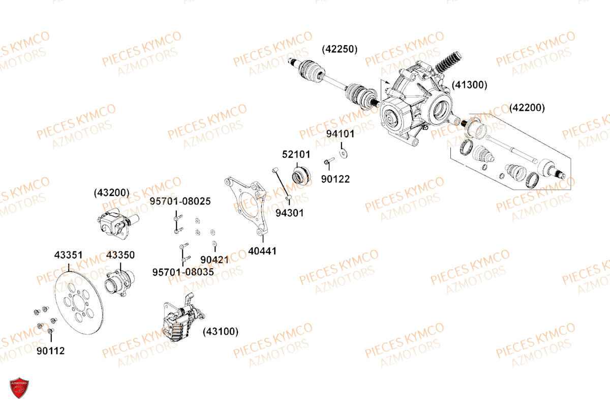 Disque Arriere KYMCO Pièces MXU 700I IRS 4T T3B (LAADQF)