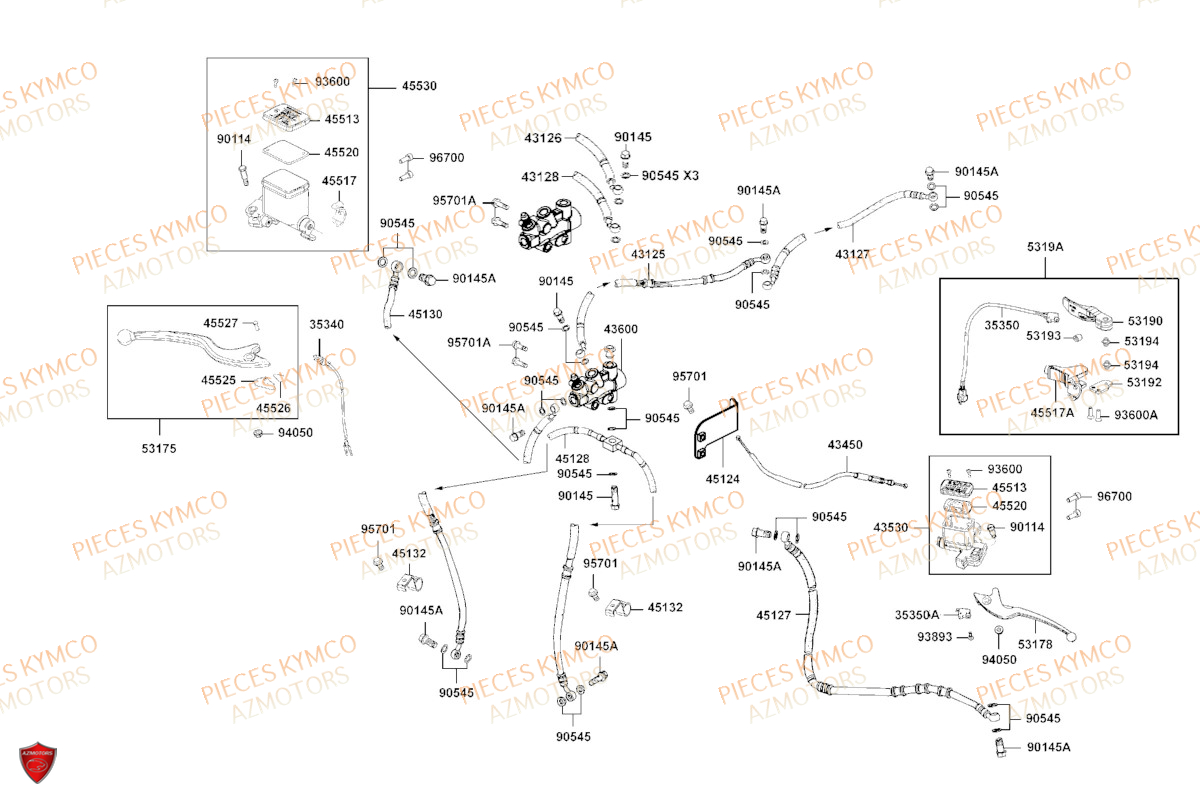 SYSTEME DE FREIN pour MXU 700i T3B LAADQF