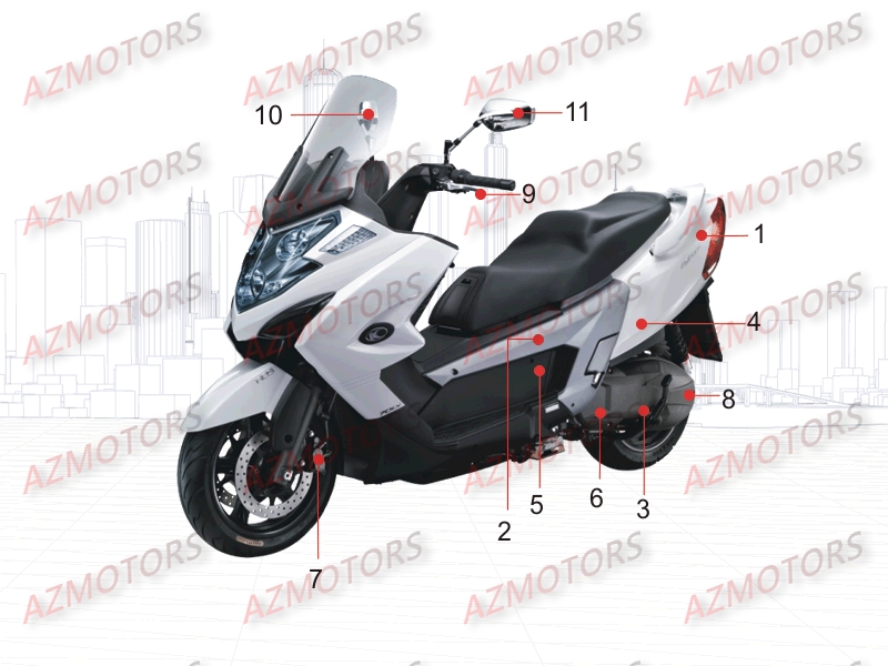 BATTERIE YTX14-BS YUASA (ORIGINE) KYMCO pour 1.CONSOMMABLE de MYROAD 700 ABS