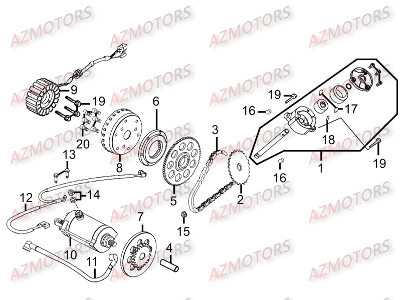 Allumage Demarreur KYMCO Pièces Scooter Kymco MY ROAD 700I 4T EURO III
