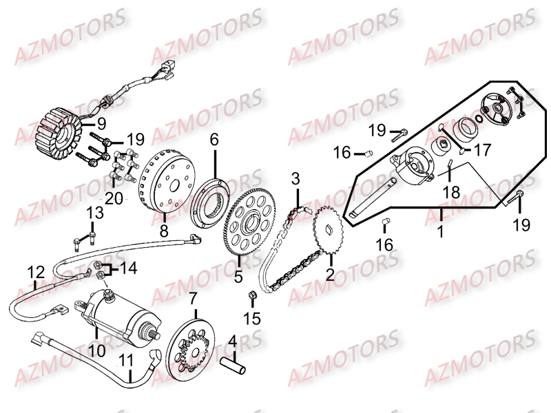 ALLUMAGE-DEMARREUR pour MYROAD 700 ABS