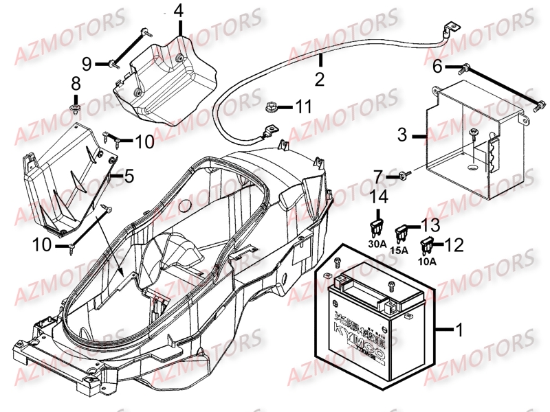 BATTERIE pour MYROAD 700 ABS